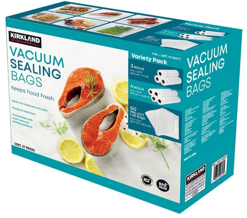 SIGNATURE 57ct Vacuum Sealer Bags Variety Pack. NB: 1 x 8inch & 1 x 11inch