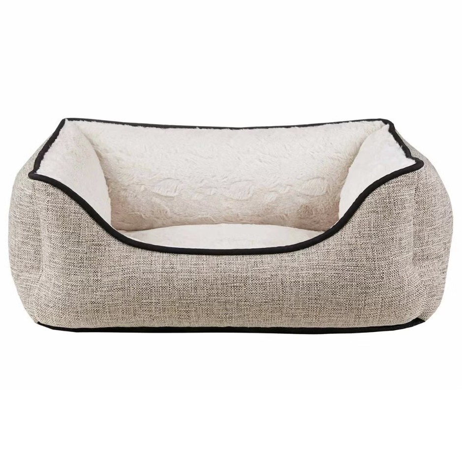 SIGNATURE 21" x 25" Wide Walled Cuddler Pet Bed, Grey.
