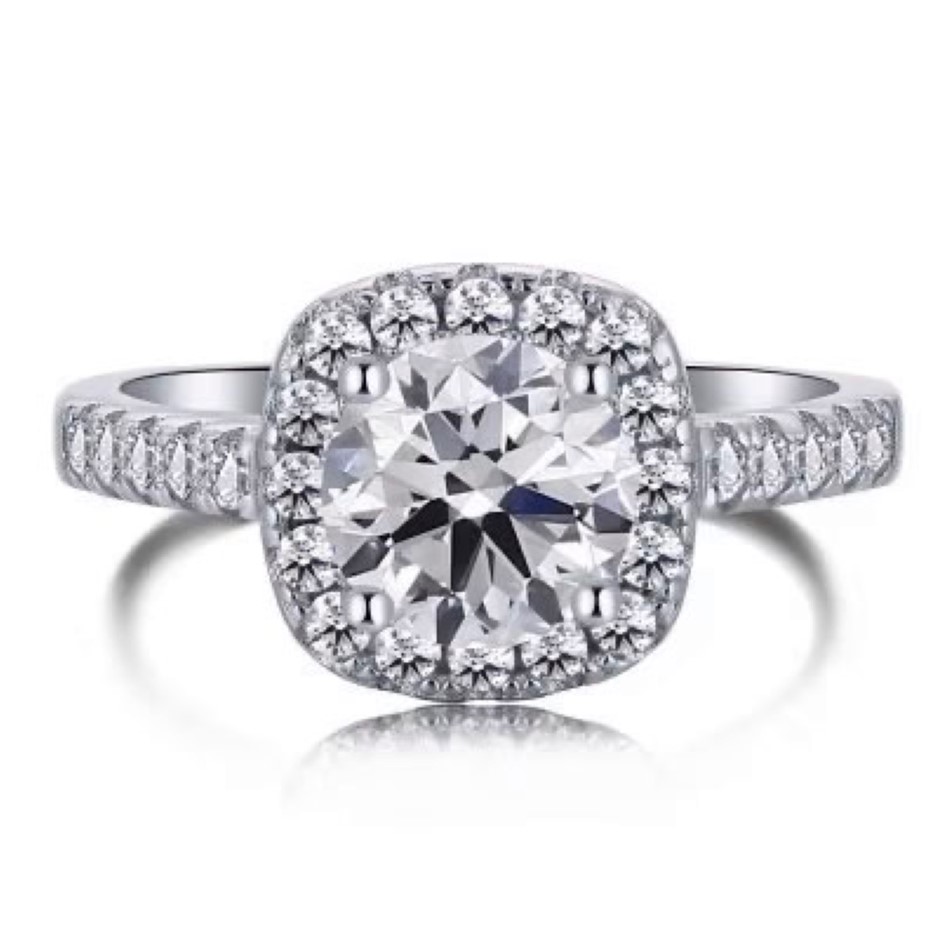 1.5ct Round 5A Cubic Zirconia 925 Sterling Silver Ring - Size 5