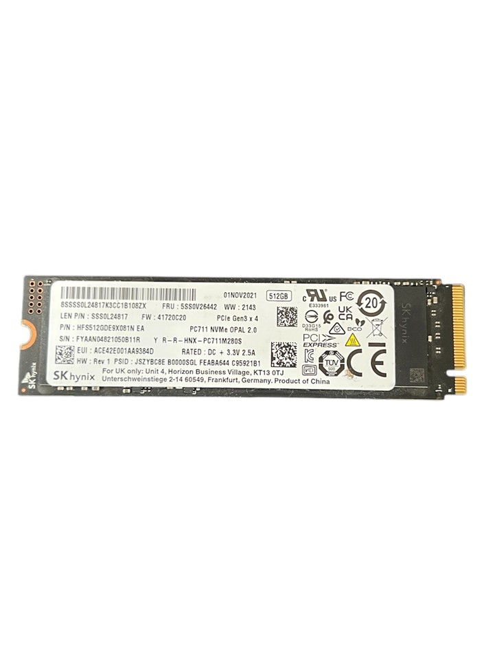 SK Hynix PC711 HFS512GDE9X081N 512 GB PCIe Gen3 80mm SSD. NB: Minor Use, No