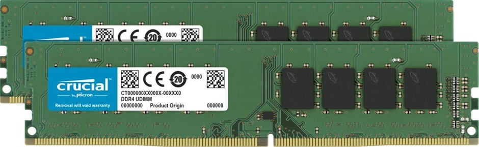 Crucial 16GB kit (8GBx2), 288-pin DIMM, DDR4, CT8G4DFRA266. RRP: $360.14. N