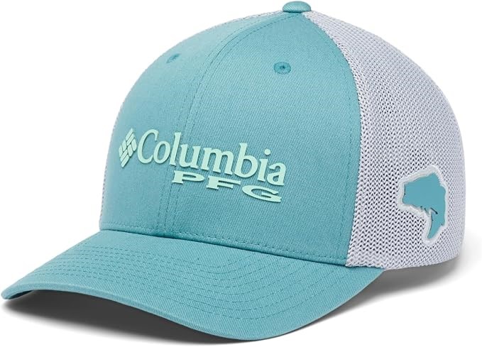 COLUMBIA Unisex Adult's PFG Mesh Ball Cap, Blue, Size L-XL. Buyers Note -