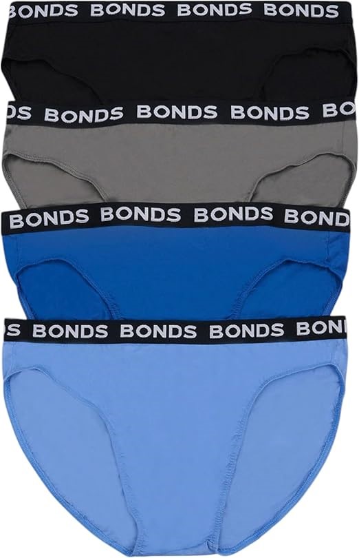 4pk x BONDS Men's Underwear Hipster Brief, Size XL, Black / Bright Band, M3