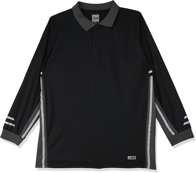 BAD WORKWEAR Men's Hi-Vis Long Sleeve Polo Shirt, Size 3XL, Black, Buyers