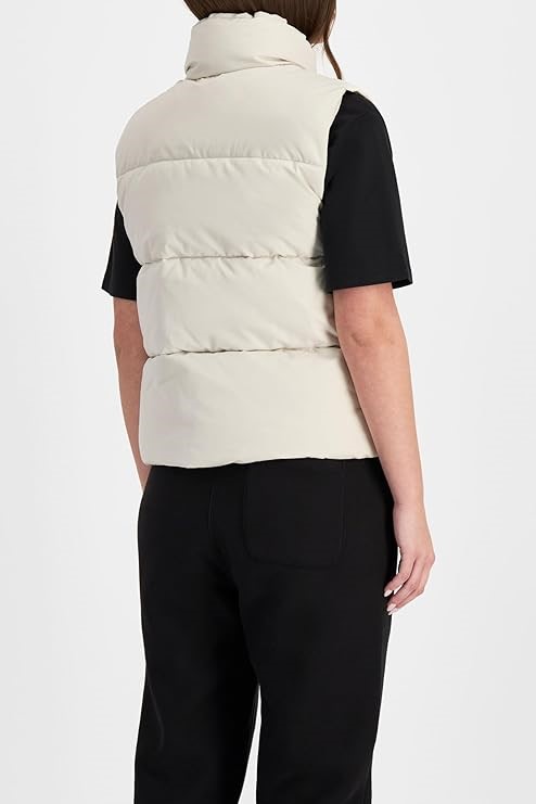 CHAMPION Women's Rochester Puffer Vest, Size L, Smoked Sand, CTN8N. RRP: $1
