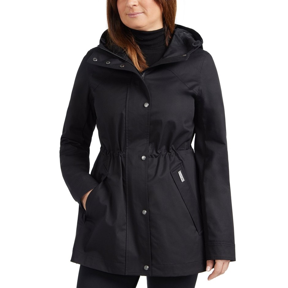 HUNTER Women's Water Resistant Cotton Smock Jacket, Size M, Black. RRP: $72