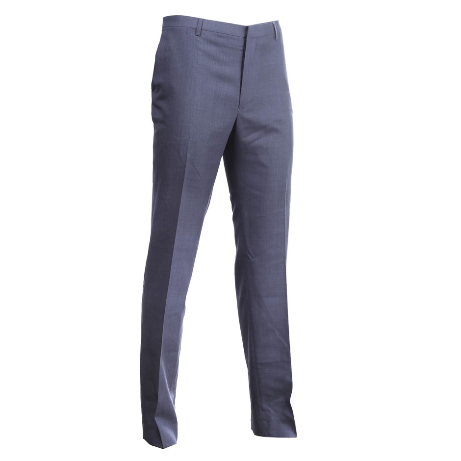 GEOFFREY BEENE Lebron Regular Pure Wool Trousers, Size 76R, Grey. Buyers N