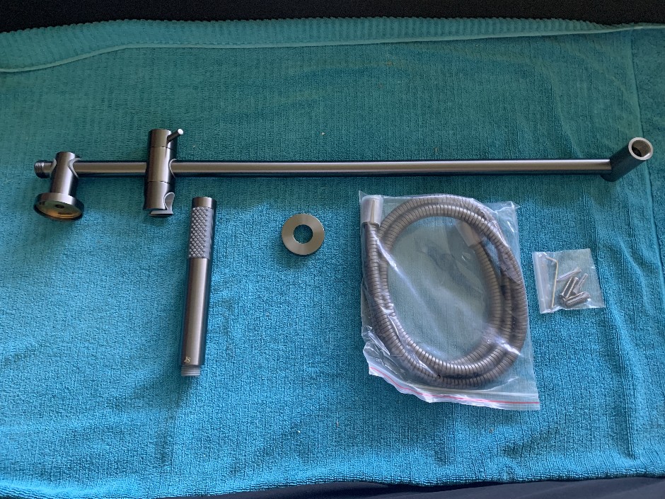 1 x Johnson Suisse Venezia Rail Shower, Gun Metal Finish (Unused)