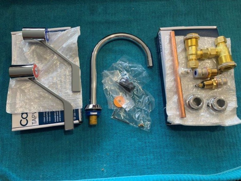 1 x Coroma Basin Tap with Hot and Cold Levers (Unused)