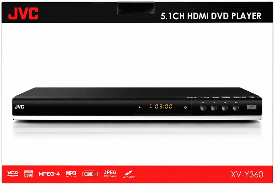 JVC 5.1CH HDMI DVD Player XV-Y360A, Black