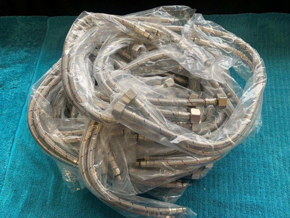<p>40 Pairs of Hot and Cold Braided Hoses (Unused)</p>