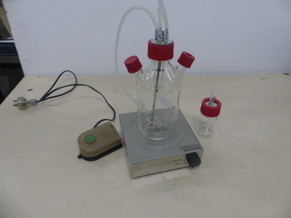 Tissue Cell Culture Assembly Including 1L Bottle with Side Ports