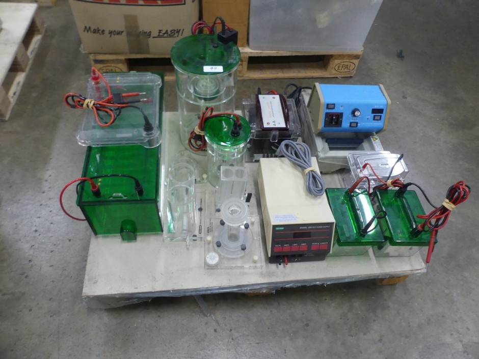 <p>Electrophoresis Equipment Including Bio-Rad Tanks, Power Supply and Acce