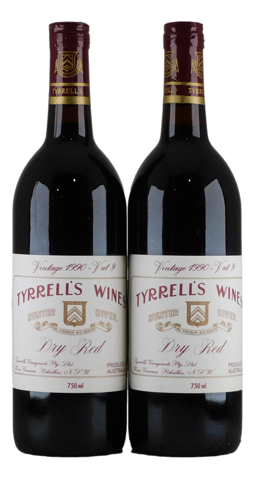 Tyrrell's Vat 9 Dry Red 1990 (2x 750mL), Hunter River.