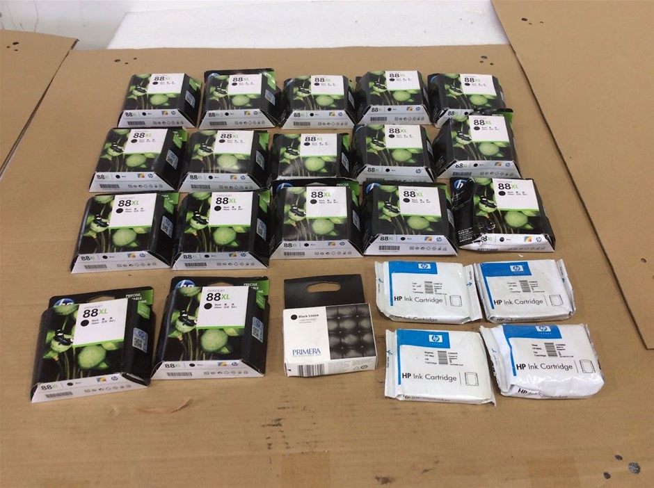 HP 88XL Ink Cartridge & Mixed Printer Ink Cartridges - New (Lot of 22)