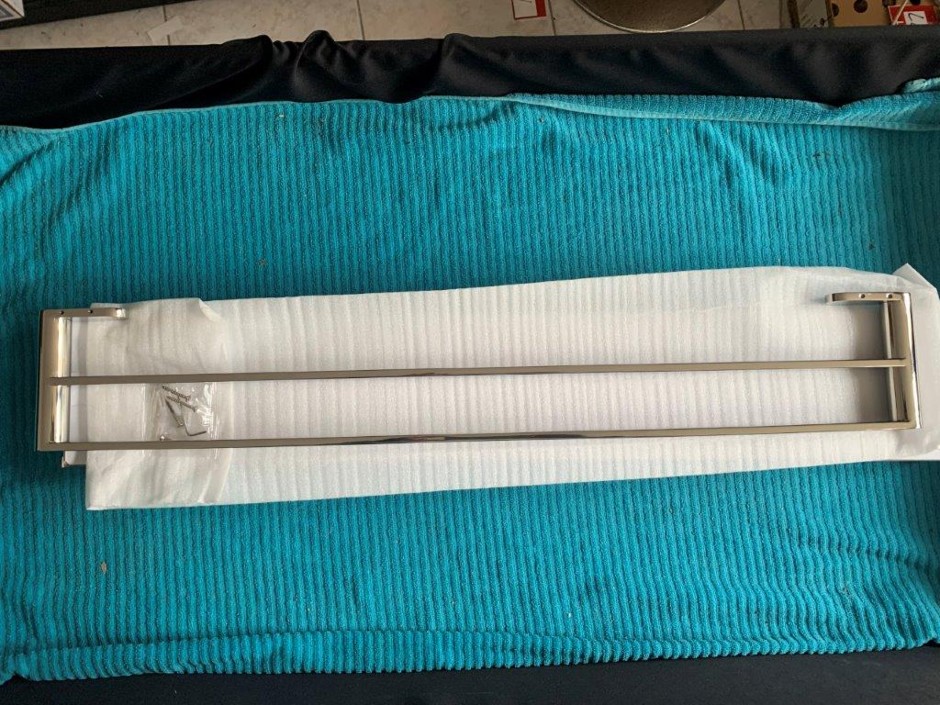 2 x Multitude Double Towel Rails, 800mm, Mirror Polished (Unused)