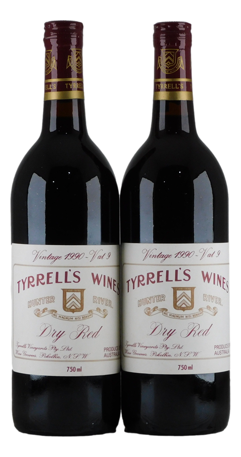 Tyrrell's Vat 9 Dry Red 1990 (2x 750mL), Hunter River.