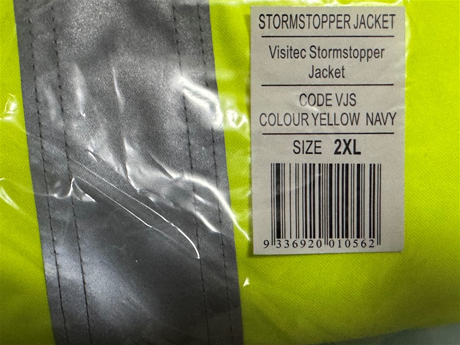 VISITEC STORMSTOPPER HI VIS WORK JACKET YELLOW / NAVY SIZE 2XL