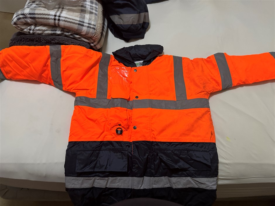 WORKIT HI VIS JACKET ORANGE / NAVY SIZE SMALL