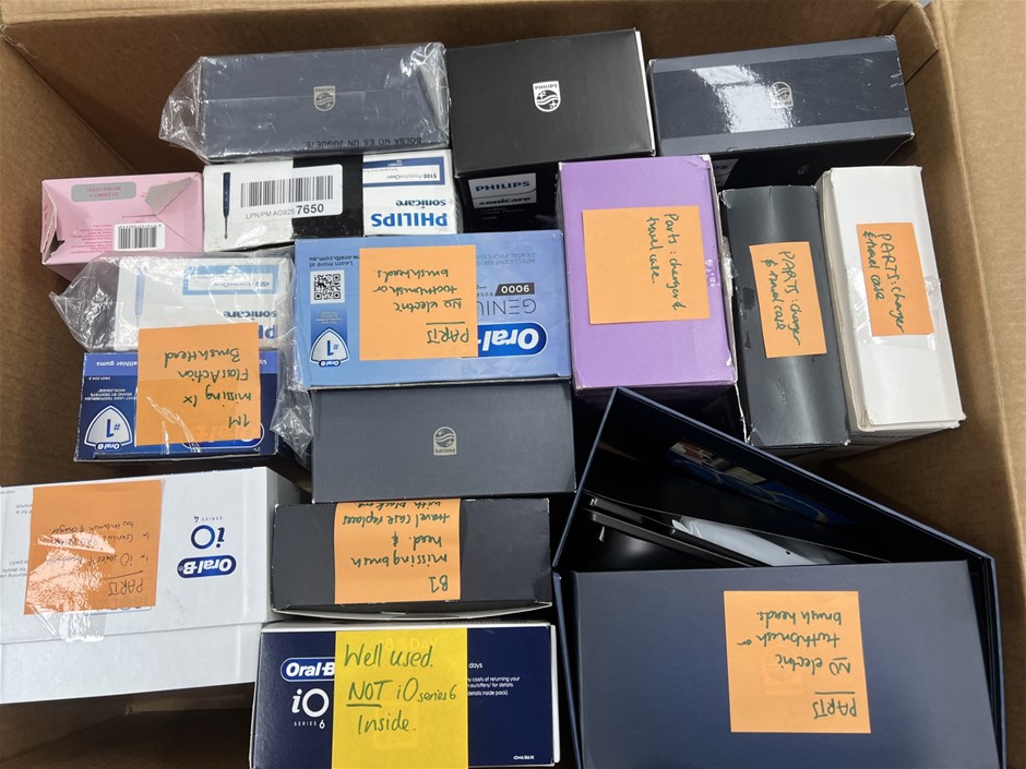 16 x Assorted Electric Toothbrushes. NB: Photo as is. Some Not in Original