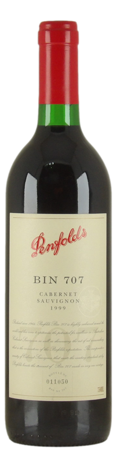 Penfolds `Bin 707` Cabernet Sauvignon 1999 (1 x 750mL) SA.
