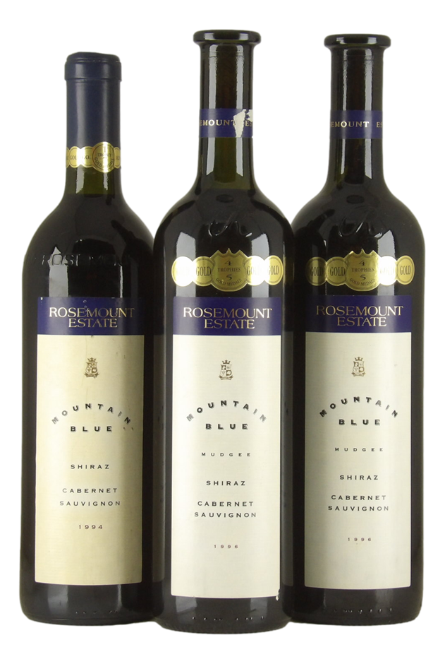 Rosemount Estate Mountain Blue Shiraz Cabernet Sauvignon 1994/96 (3x 750mL)