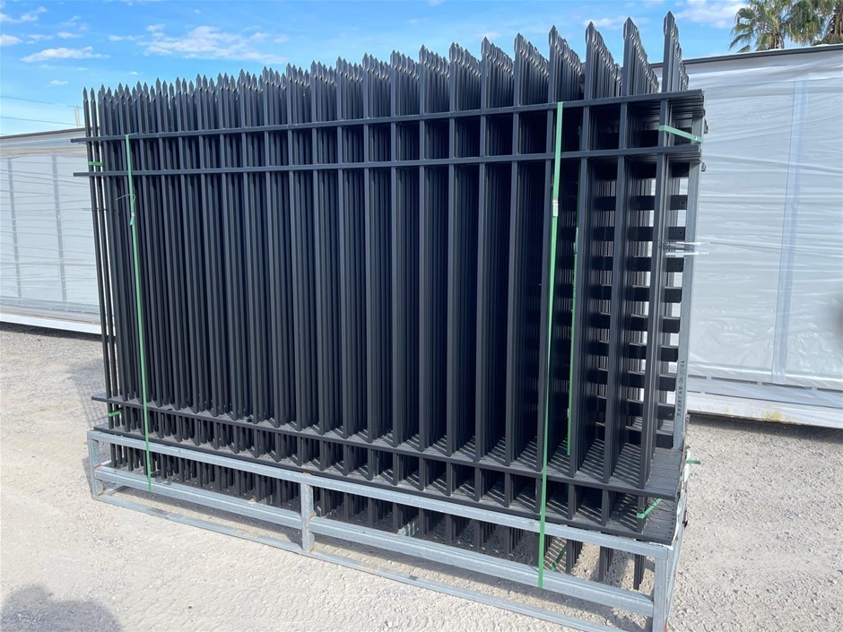 Galvanised Steel Spear Fence (Unused)