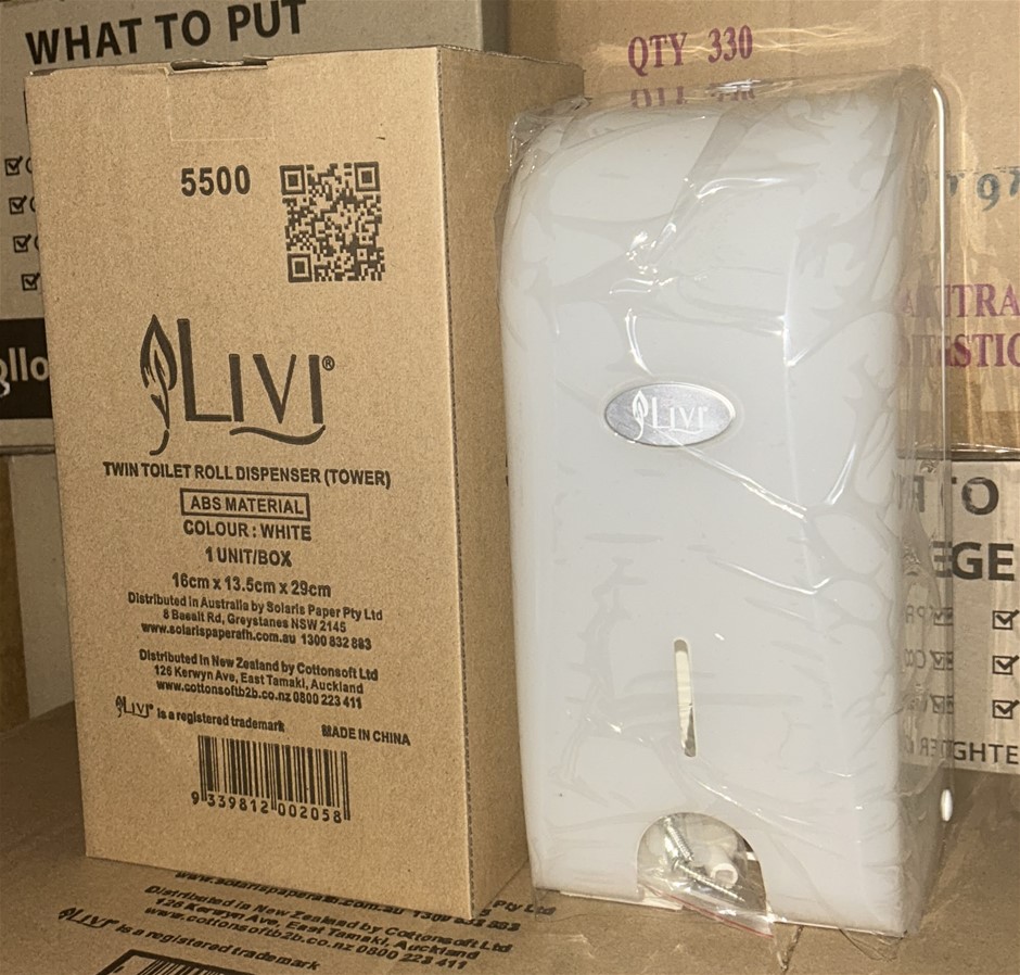 LIVI Twin Toilet Roll Dispenser (Tower)