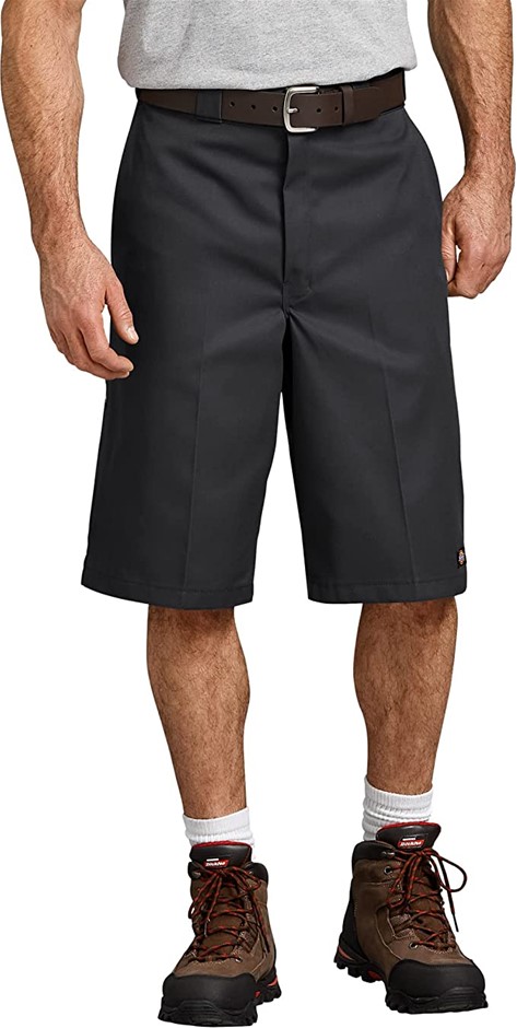 DICKIES Men's 13-Inch Twill Work Short Loose Fit, Size 38, Black, 42283BK.