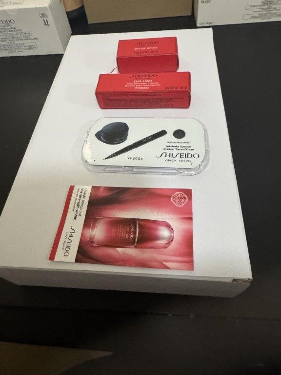 Shiseido, Sample inc Instroke Liquid Eyeliner, Rouge and Waterproof Mascara