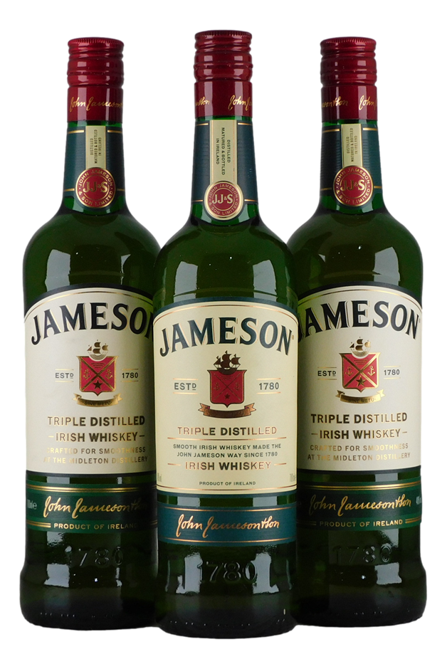 Jameson Triple Distilled Irish Whisky (3x 700mL), Ireland.