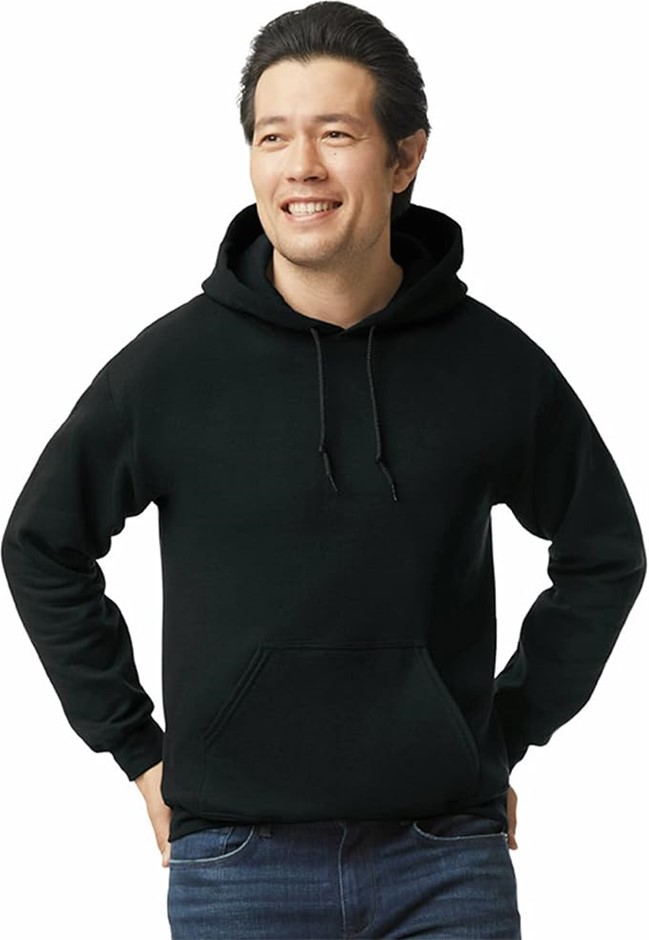 Gildan Men's G18500 Fleece Hooded Sweatshirt, Medium, Black