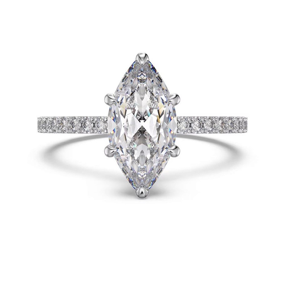 1.5ct Marquise Cubic Zirconia 925 Sterling Silver Ring - Size 8
