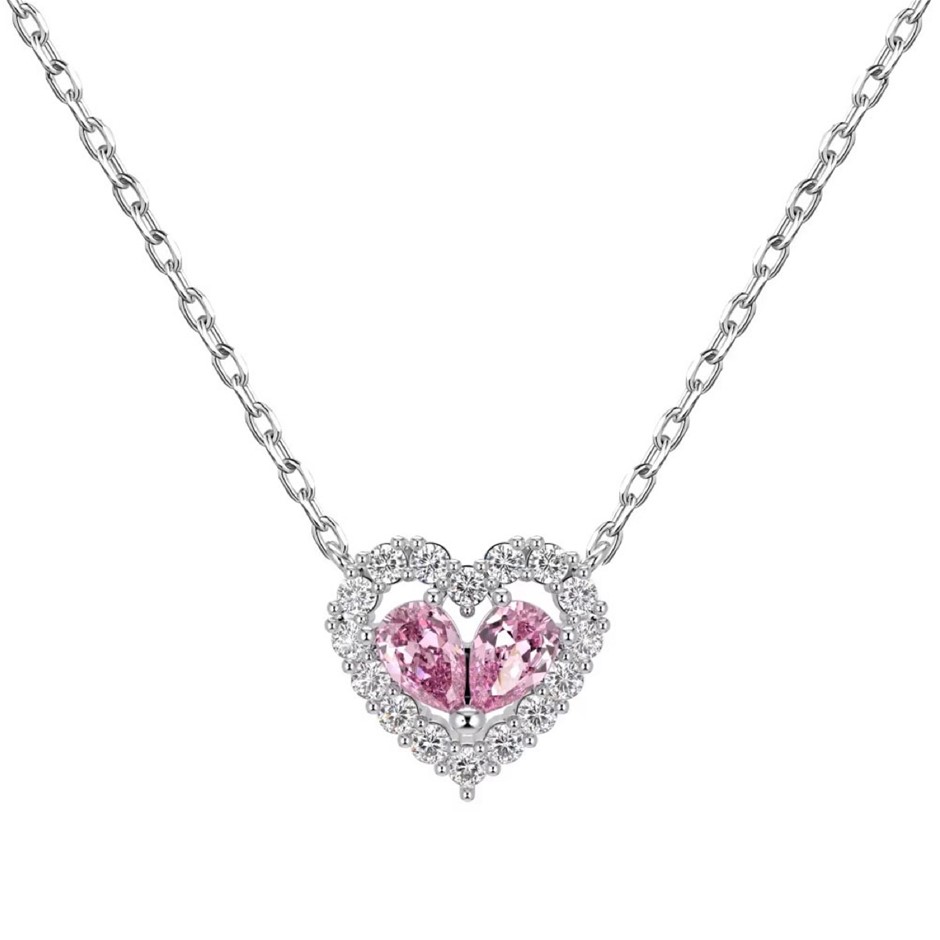 0.5ct 925 Silver Cubic Zirconia Pear Pendant Necklace
