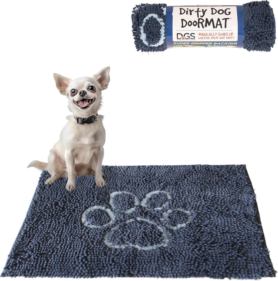 DOG GONE SMART Dirty Dog Doormat, 58 x 41cm, Grey.