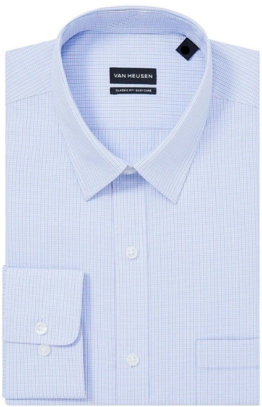 Van Heusen Classic Long Sleeve Shirt in Sky, Medium/Neck 39/Sleeve 86