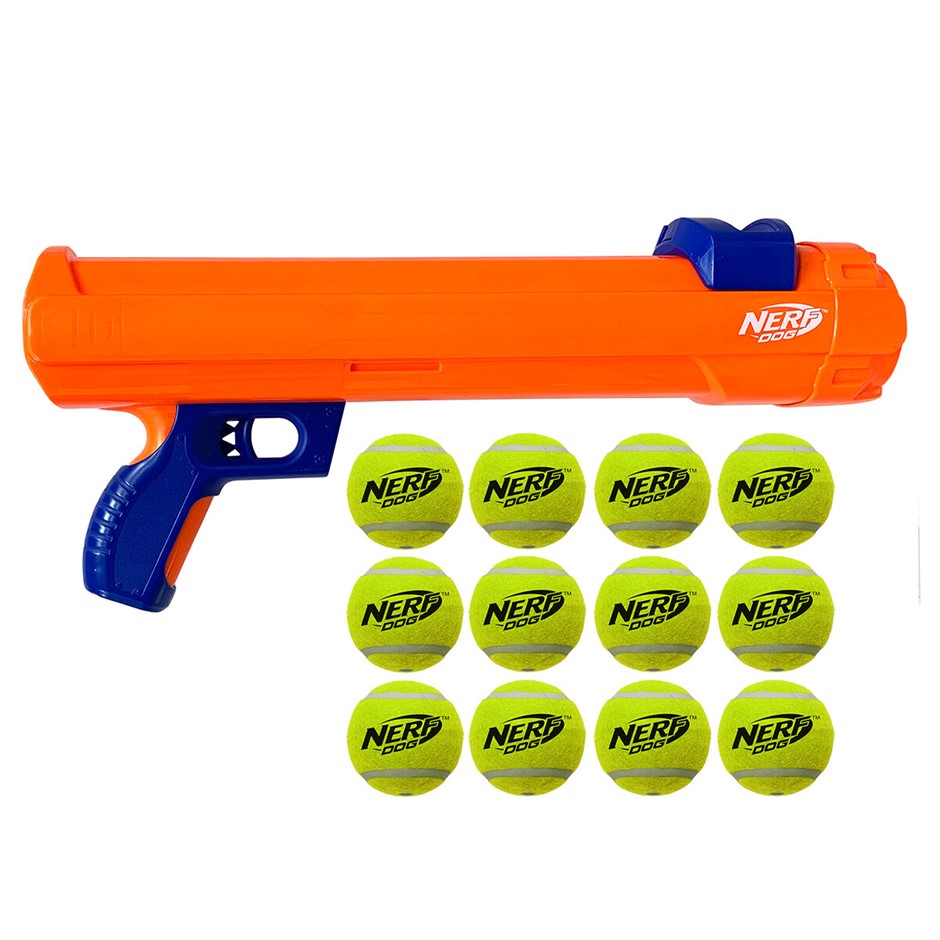 NERF Blaster Dog Toy w/ 12 x Tennis Balls. NB: not in original packaging