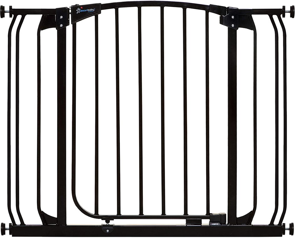 DREAMBABY Chelsea Safety Gate and Extension Set, Black. NB: Damaged outer b