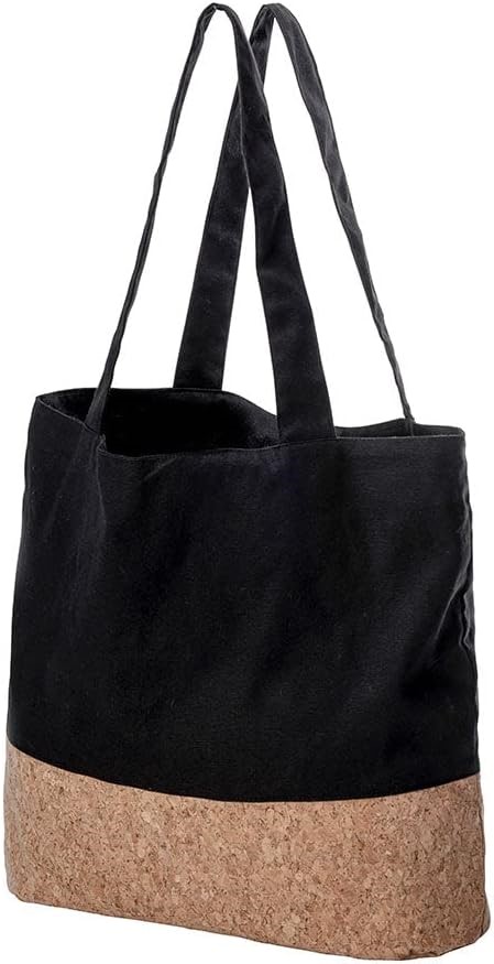KARLSTERT Canvas and Cork Pocket Grocery Bag, Black. Buyers Note - Discoun