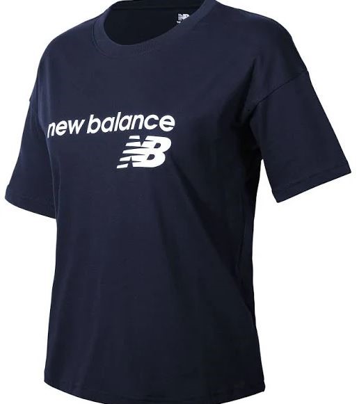 NEW BALANCE Women's Classic Core Stacked Tee, Size M, Cotton/Polyester, Nav