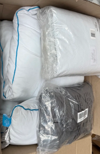 Box of Pillows. NB: Items may not be in original packaging and may have bee