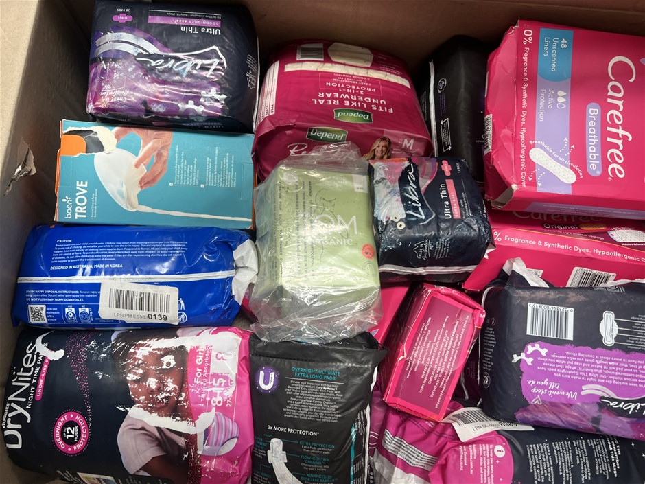 20 x Assorted Female Hygiene Products. NB: Photo as is. Some Not in Origina