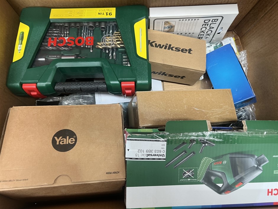 9 x Assorted Hardware Products. NB: Photo as is. Some Not in Original Packa