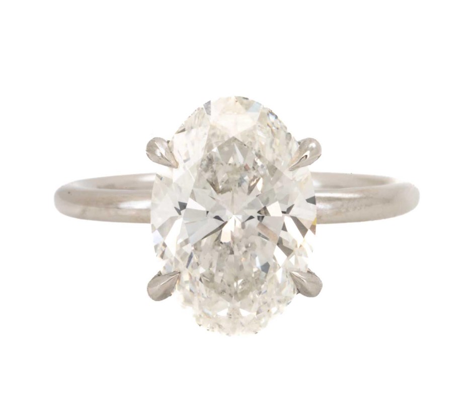 4.11 Carats Platinum Pt 950 Diamond Solitaire Ring Igi Certified