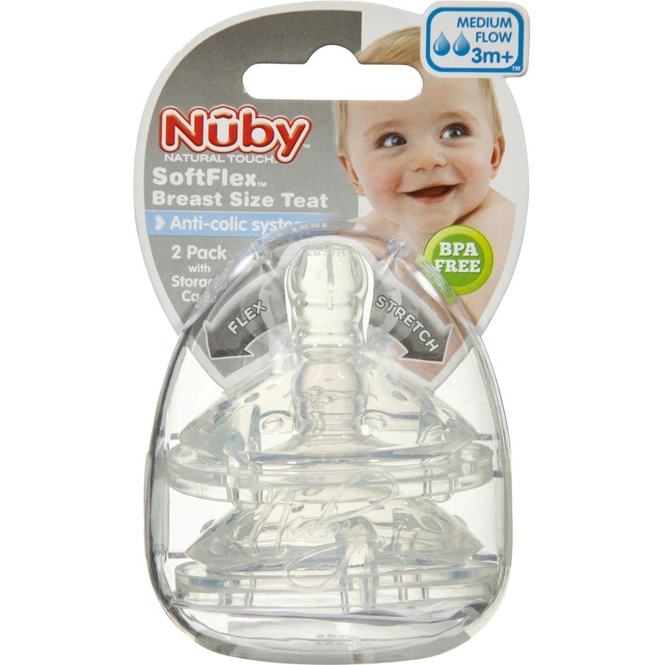 48 x Nuby 2pk Silicone Teats - Medium Flow. RRP: $430.  Buyers Note - Disco