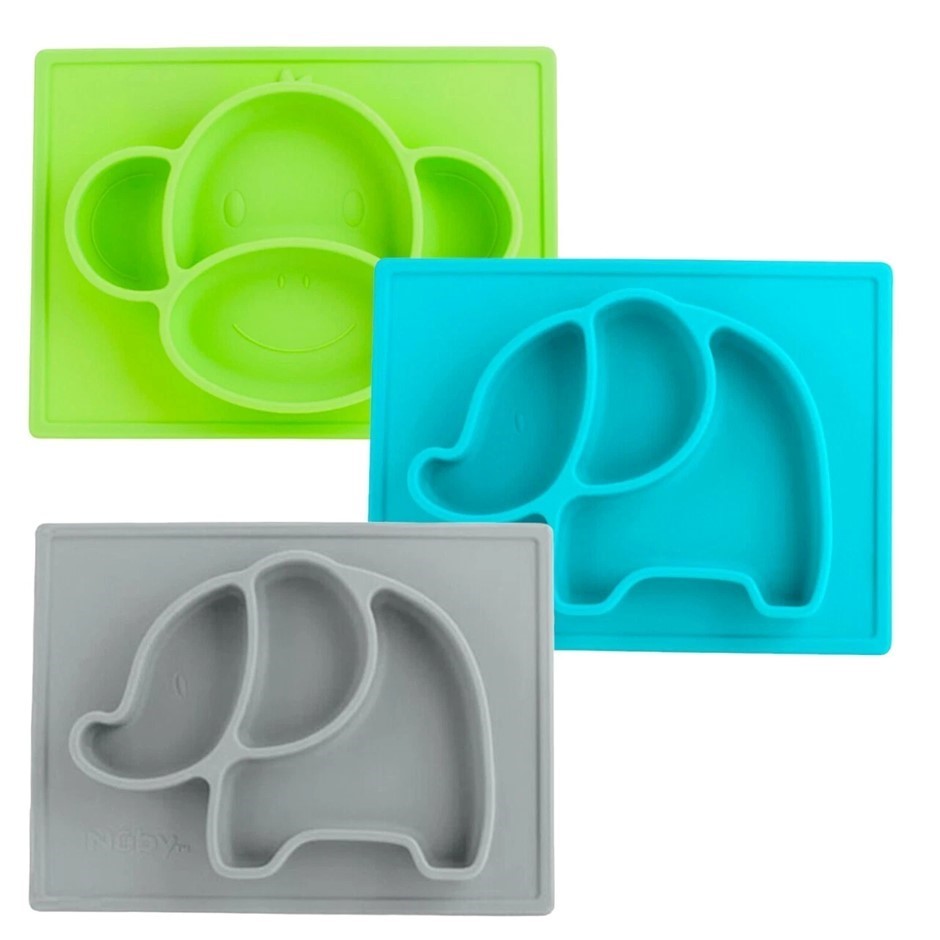24 x Nuby Sure Grip Silicone Animal Section Plate. RRP: $599. Buyers Note