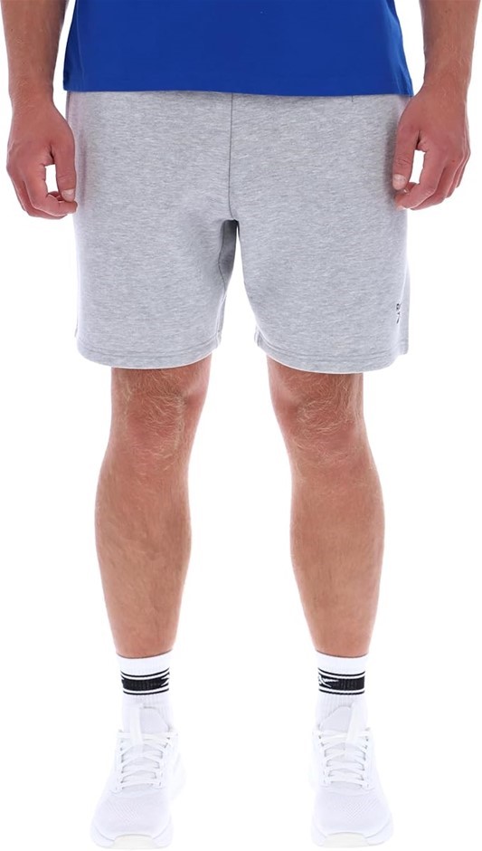 REEBOK Men's Small Logo Fleece Shorts, Medium, Light Grey Marl, 100239972.