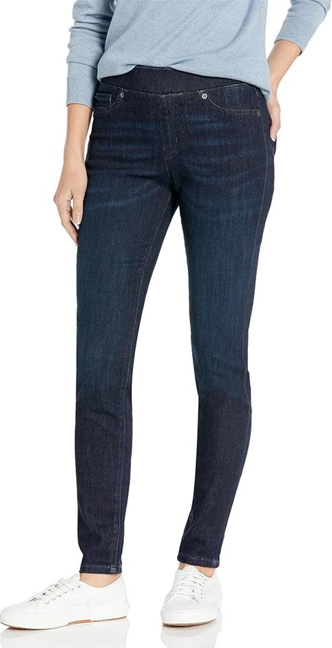 AMAZON ESSENTIALS Women's Stretch Pull-On Jegging, Size 4 Short, New Dark W