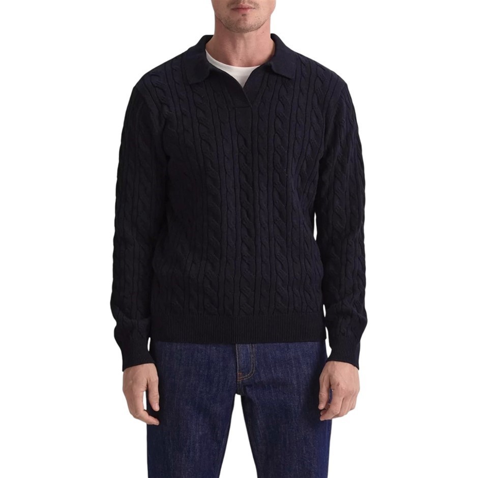 SPORTSCRAFT Men's Sweater, Size S, 100% Cotton, Navy. Buyers Note - Discou