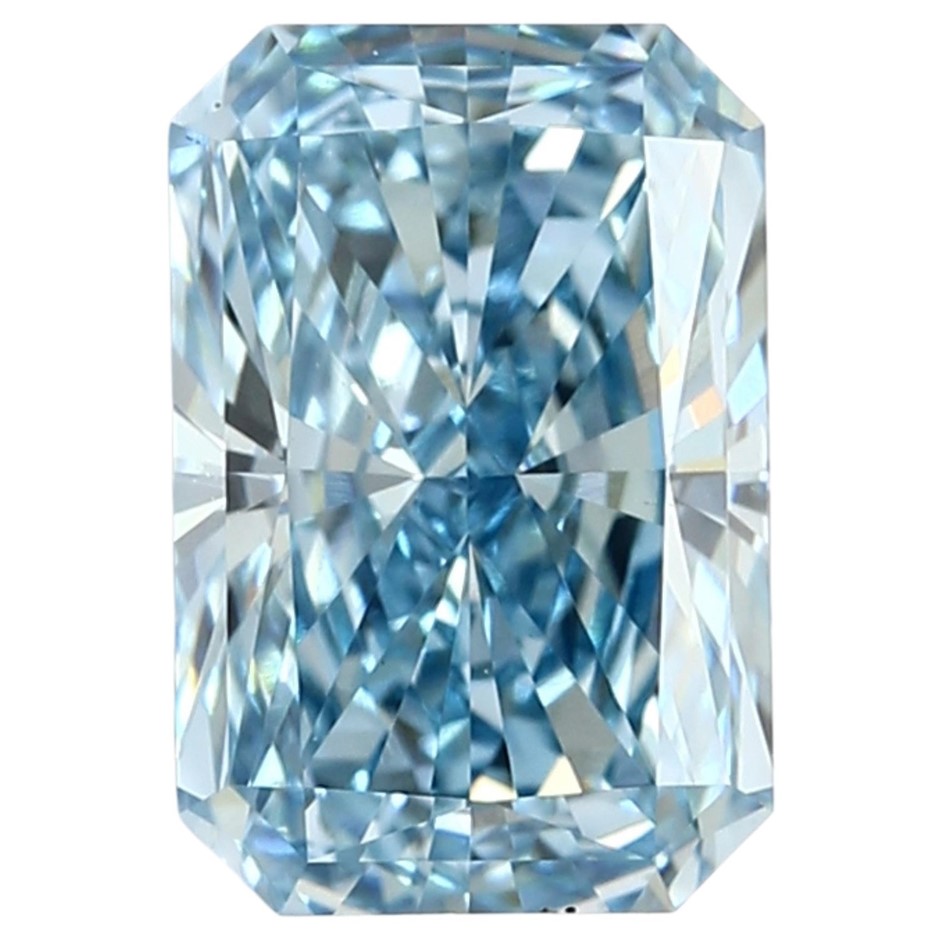 2.42 Carat Radiant Shape Diamond Fancy Vivid Blue / VS1